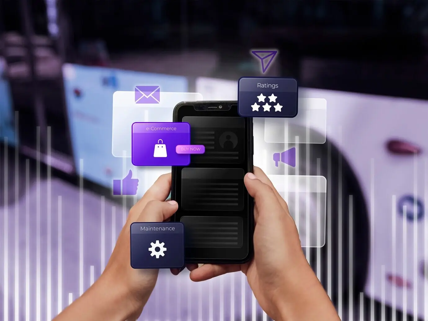 Концепция маркетинга в социальных сетях для маркетинга с использованием приложений.